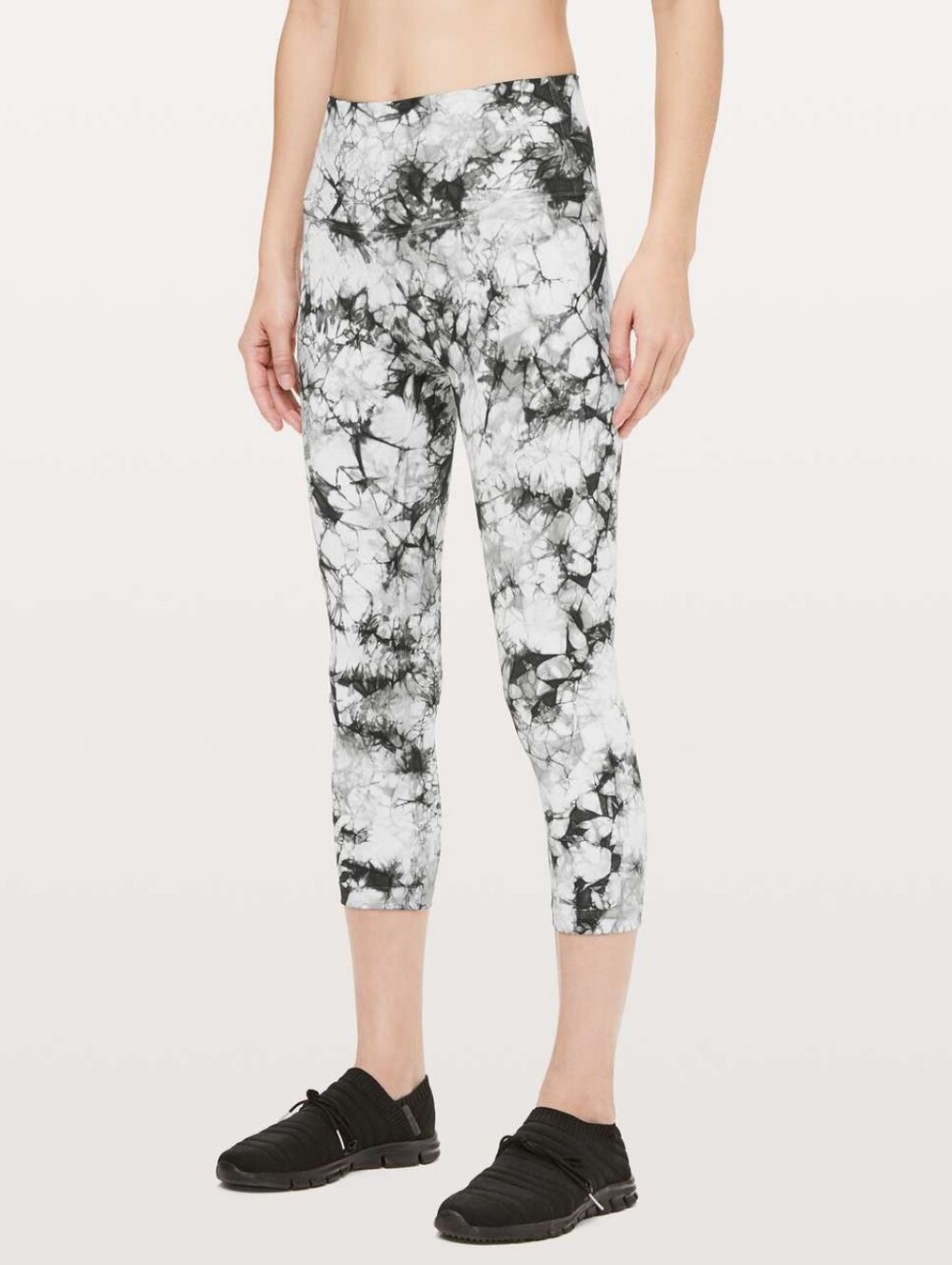 Lululemon Wunder Under 21" Crop High Rise Leggings Luxtreme Size 6 White & Grey